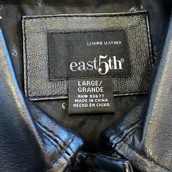 Nice! East 5th genuine leather black coat jacket women’s large button down - Picture 7 of 16